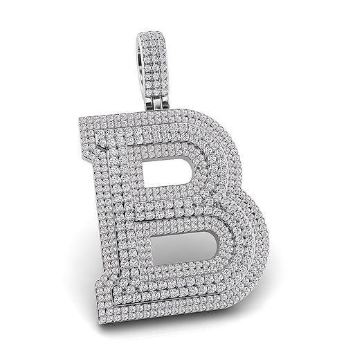 Alphabet Latter B Diamond Pendent 3D print model