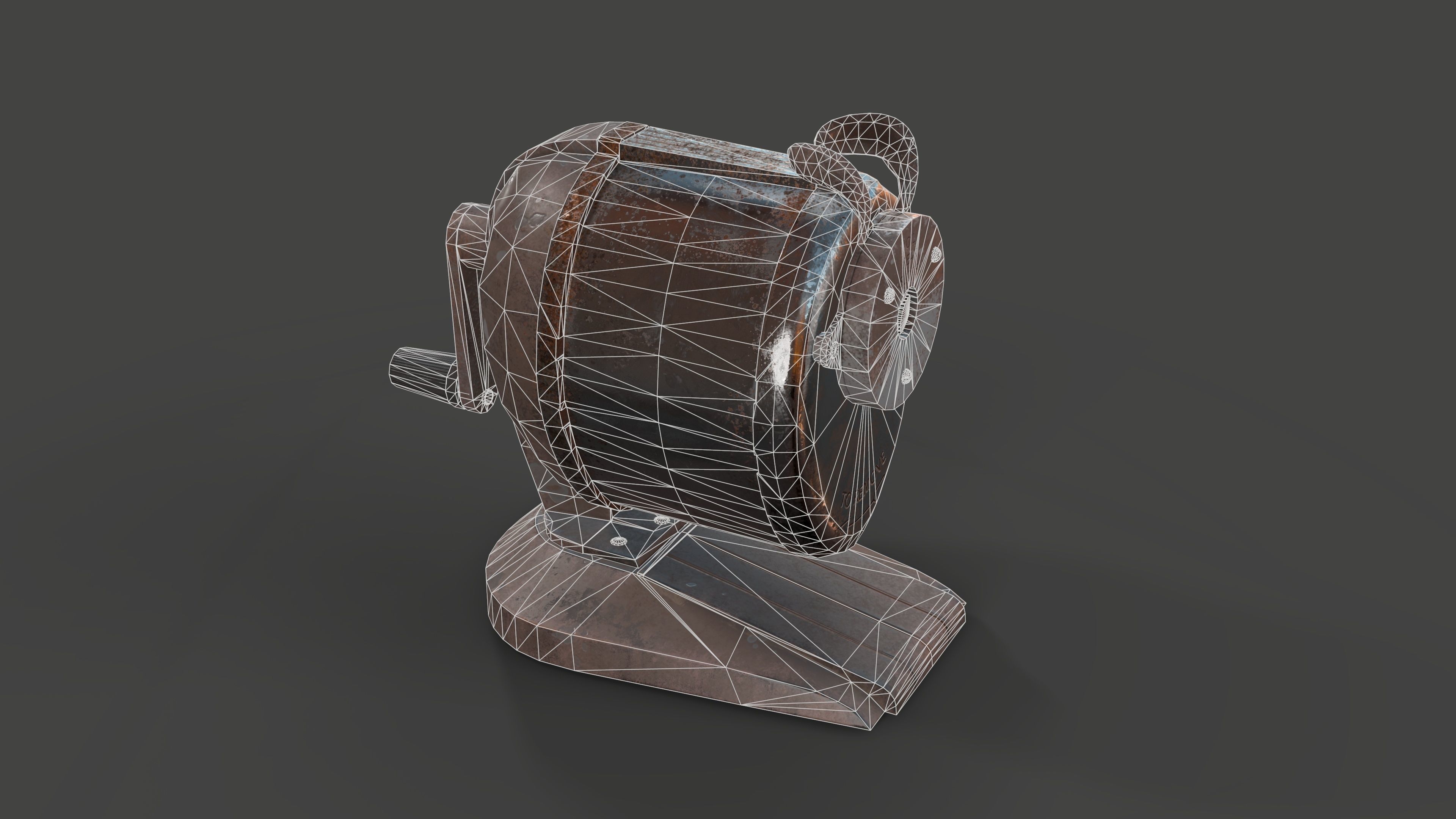 Pencil sharpener Low-poly 3D model_10