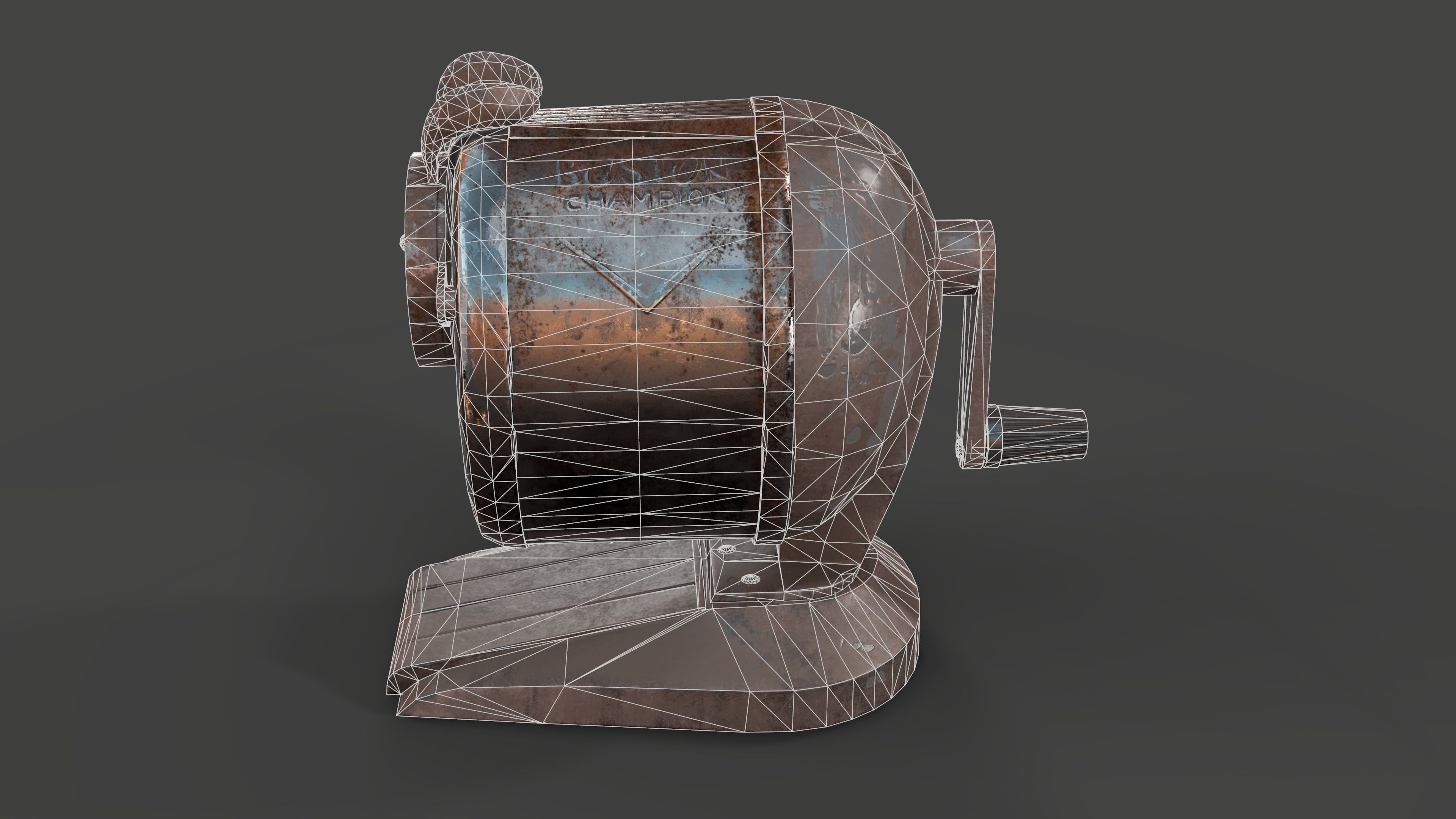 Pencil sharpener Low-poly 3D model_8