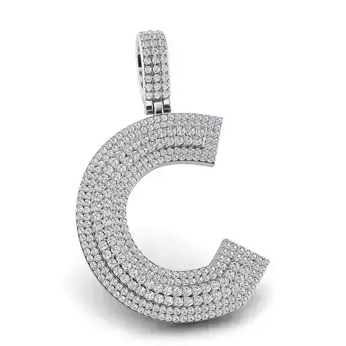 Alphabet Latter C Diamond Pendent 3D print model