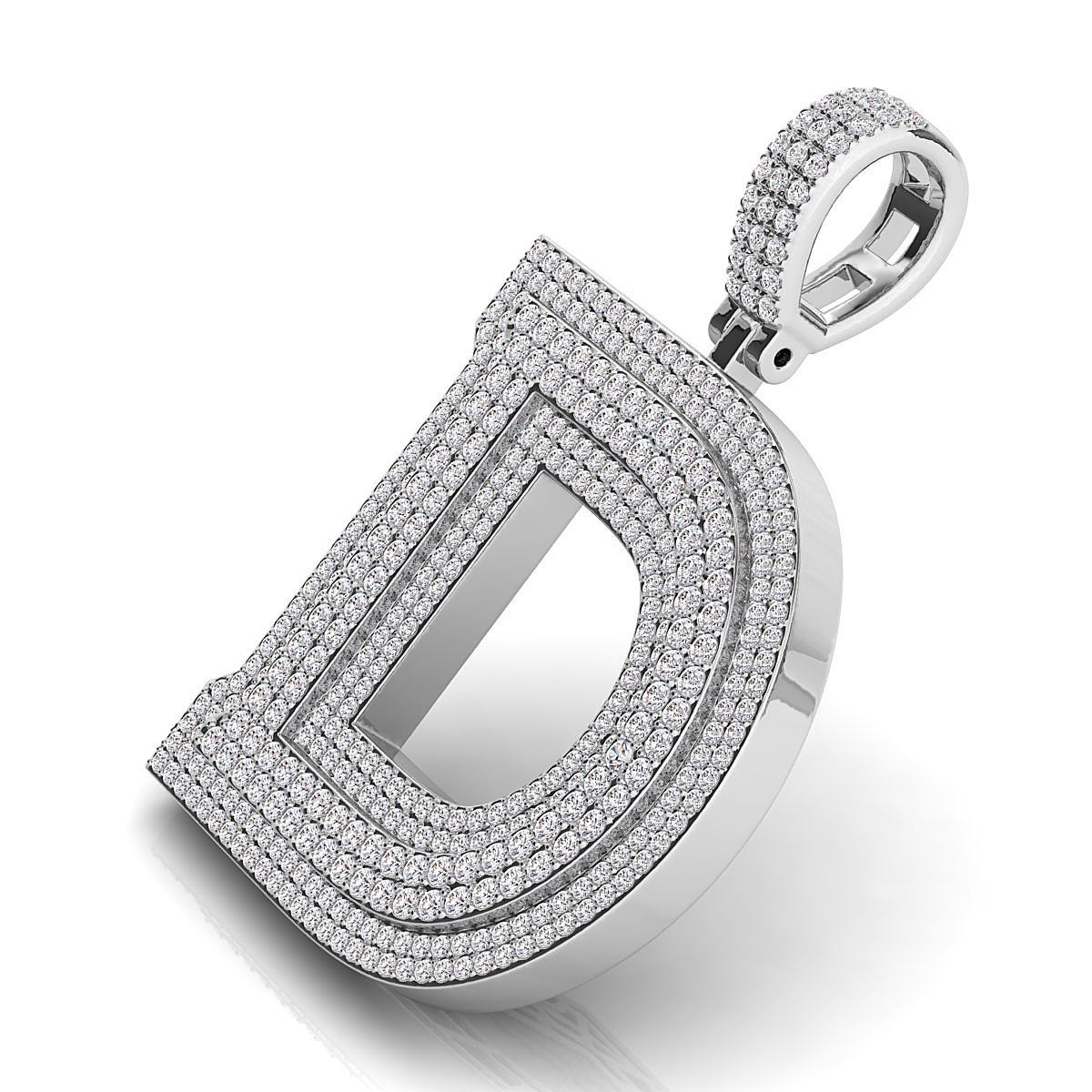 Alphabet Latter D Diamond Pendent 3D print model_7