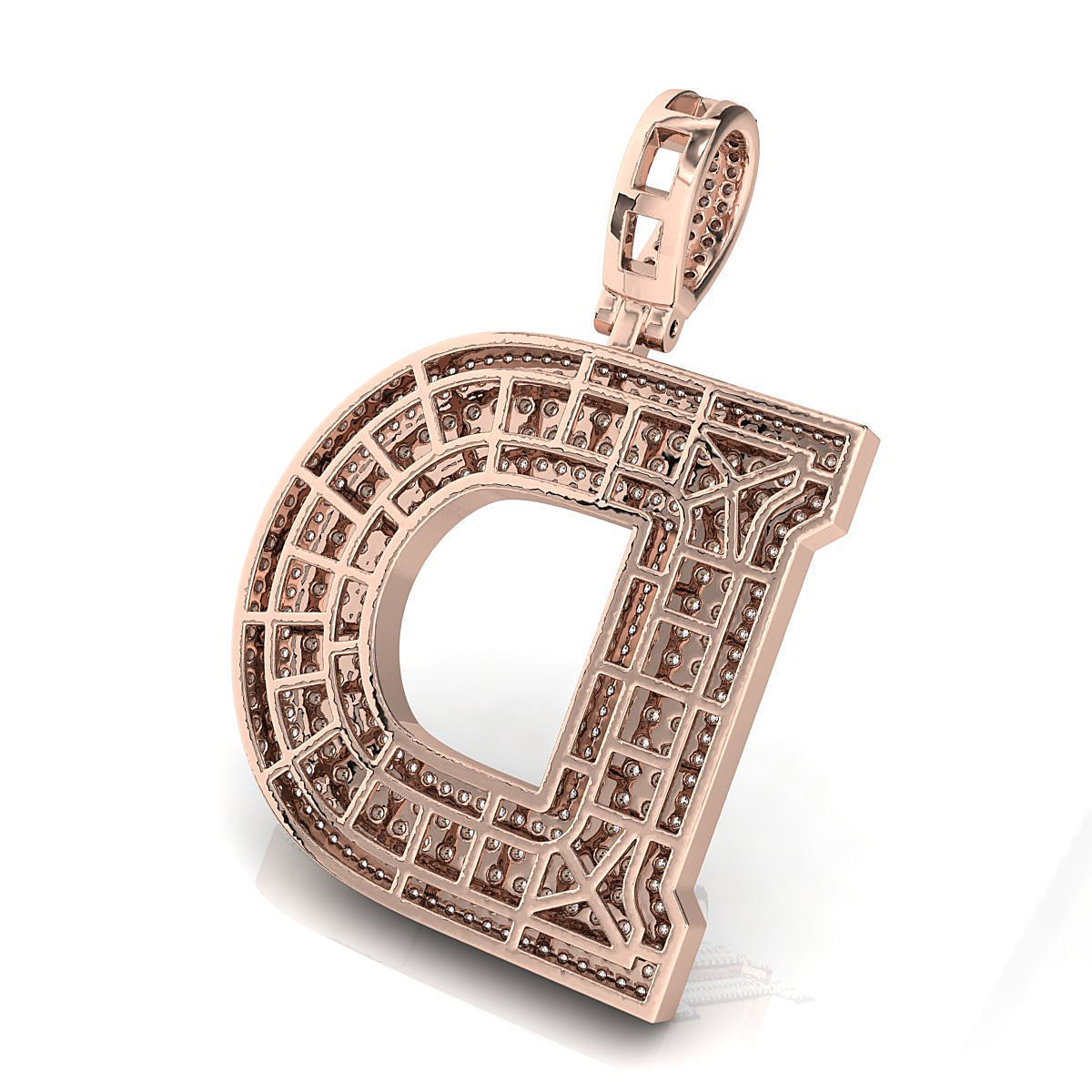 Alphabet Latter D Diamond Pendent 3D print model_11