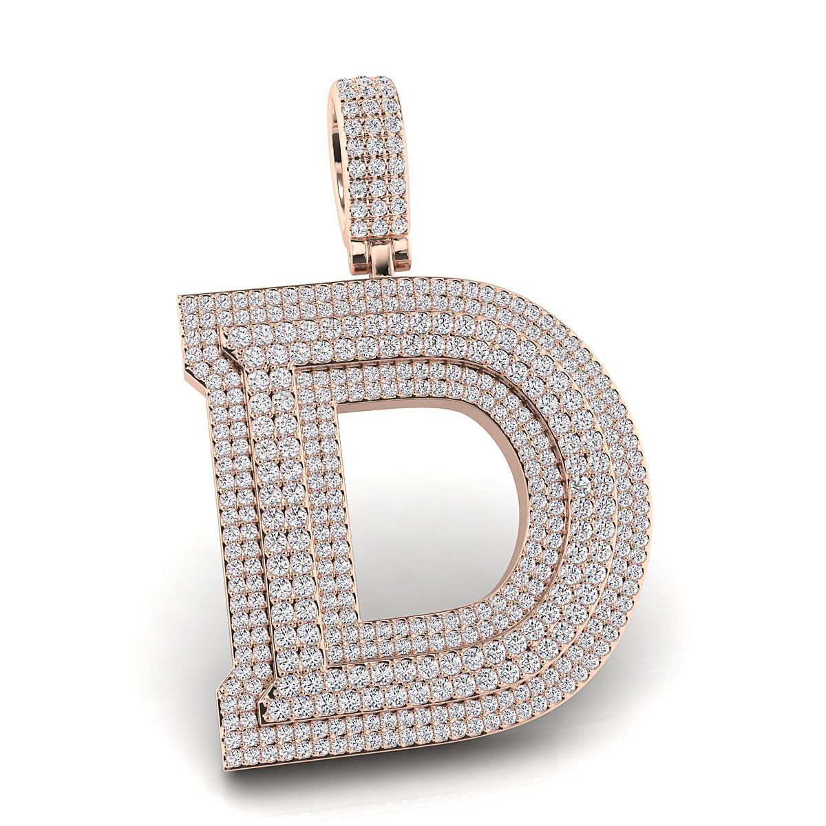 Alphabet Latter D Diamond Pendent 3D print model_1