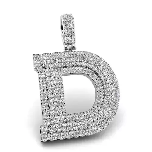 Alphabet Latter D Diamond Pendent 3D print model