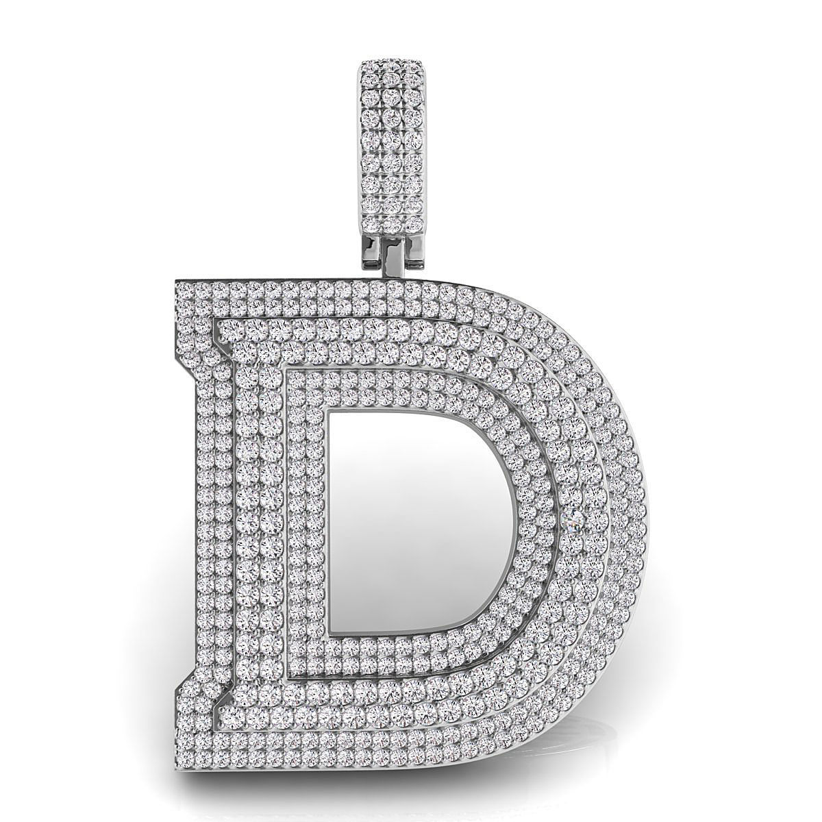 Alphabet Latter D Diamond Pendent 3D print model_4