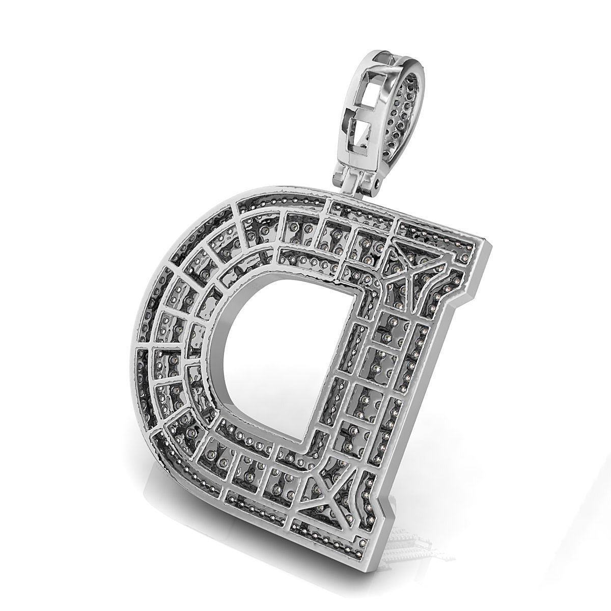 Alphabet Latter D Diamond Pendent 3D print model_10