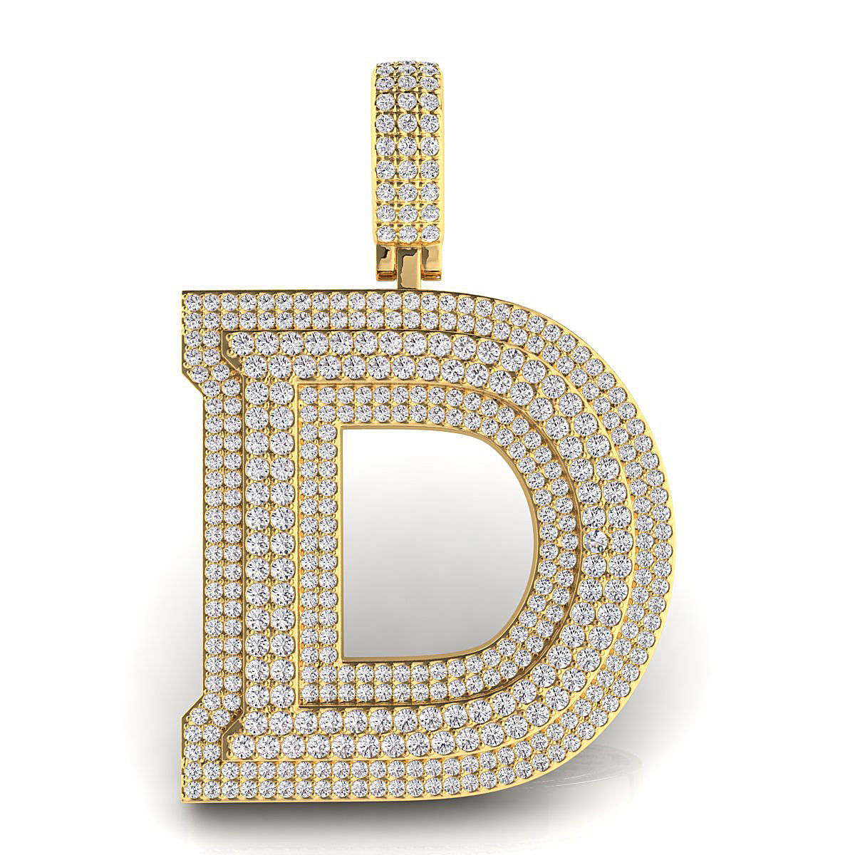 Alphabet Latter D Diamond Pendent 3D print model_6