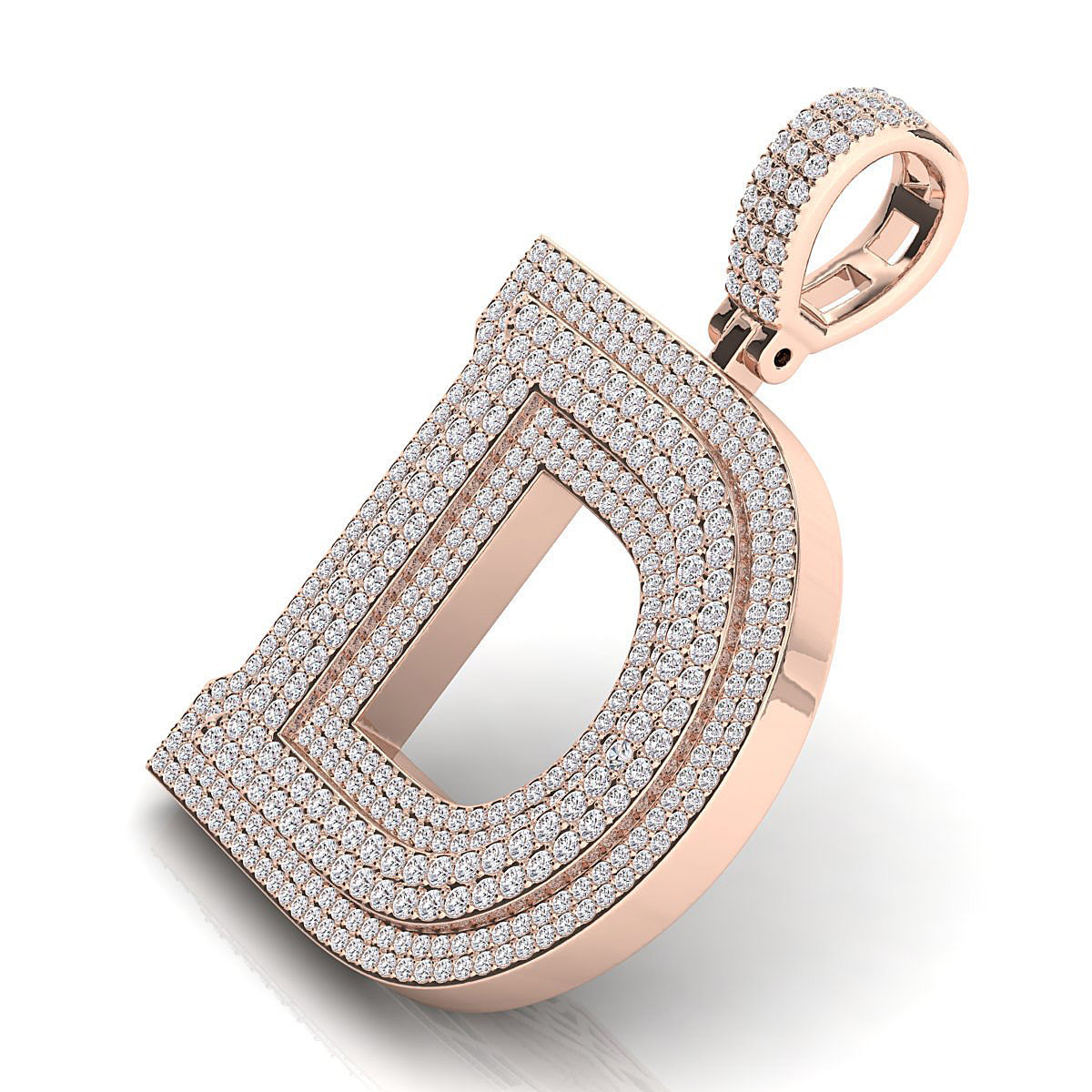 Alphabet Latter D Diamond Pendent 3D print model_8