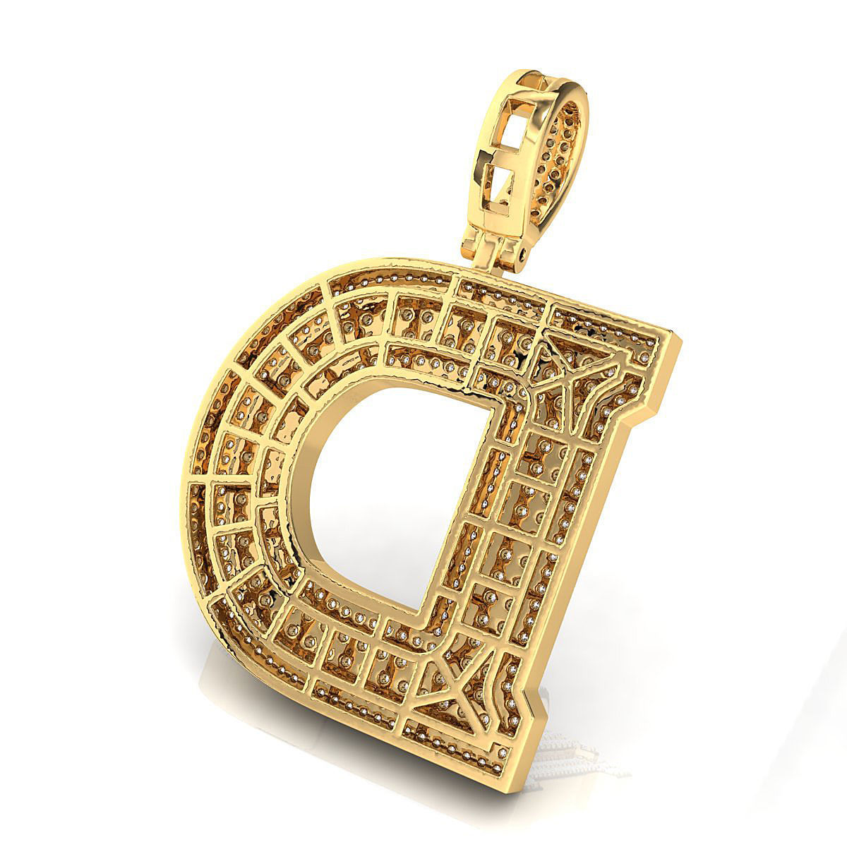 Alphabet Latter D Diamond Pendent 3D print model_12