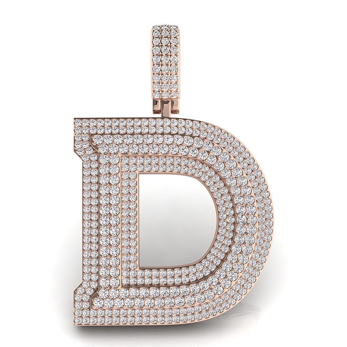 Alphabet Latter D Diamond Pendent 3D print model_5