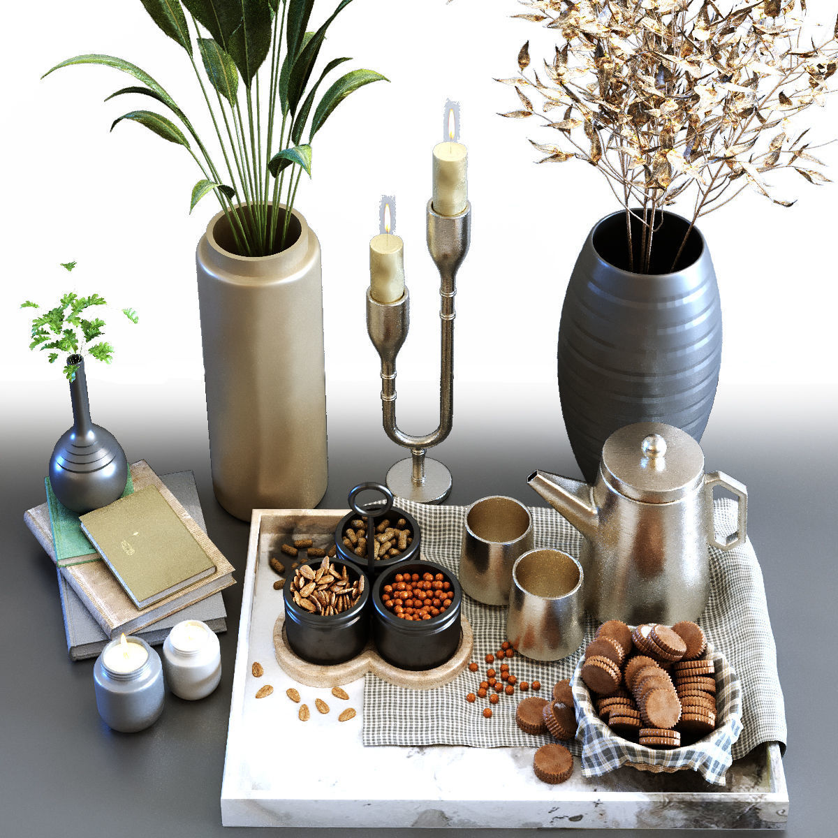 Decoration of breakfast set 027 Low-poly 3D model_4