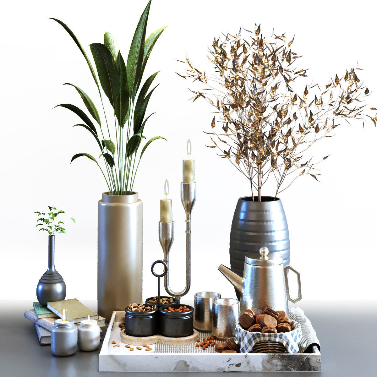 Decoration of breakfast set 027 Low-poly 3D model_1