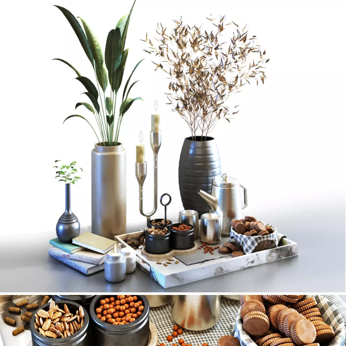 Decoration of breakfast set 027 Low-poly 3D model_0