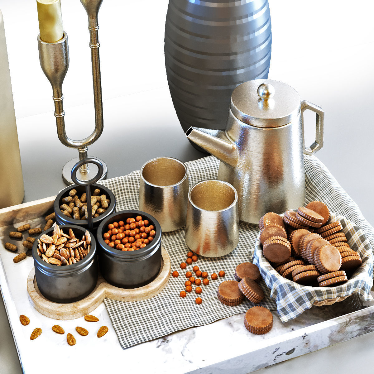 Decoration of breakfast set 027 Low-poly 3D model_3