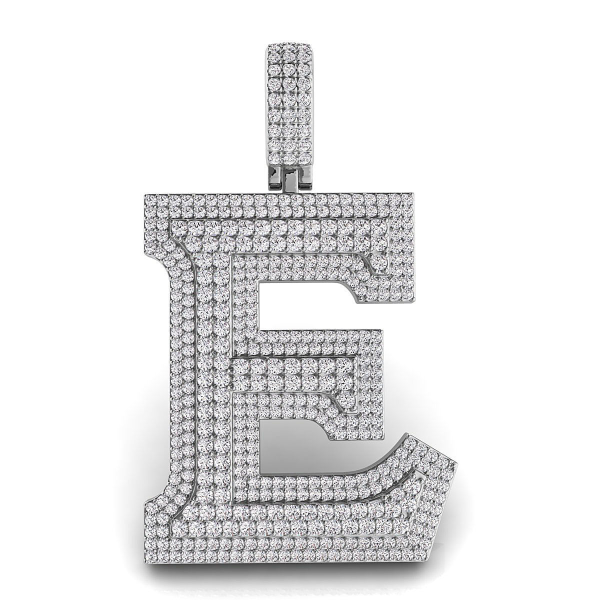 Alphabet Latter E Diamond Pendent 3D print model_4
