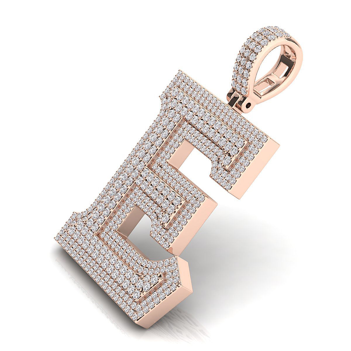 Alphabet Latter E Diamond Pendent 3D print model_8