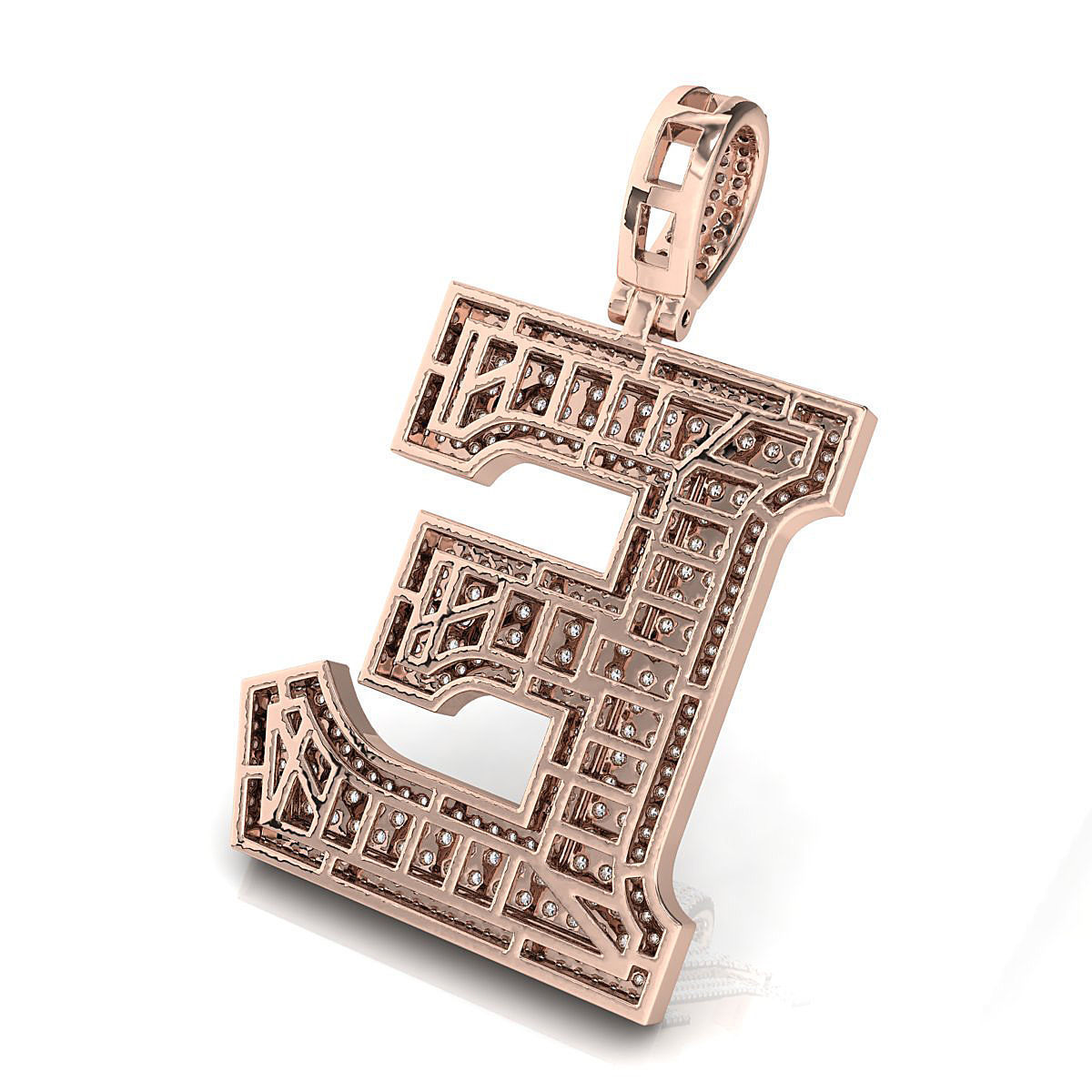 Alphabet Latter E Diamond Pendent 3D print model_11