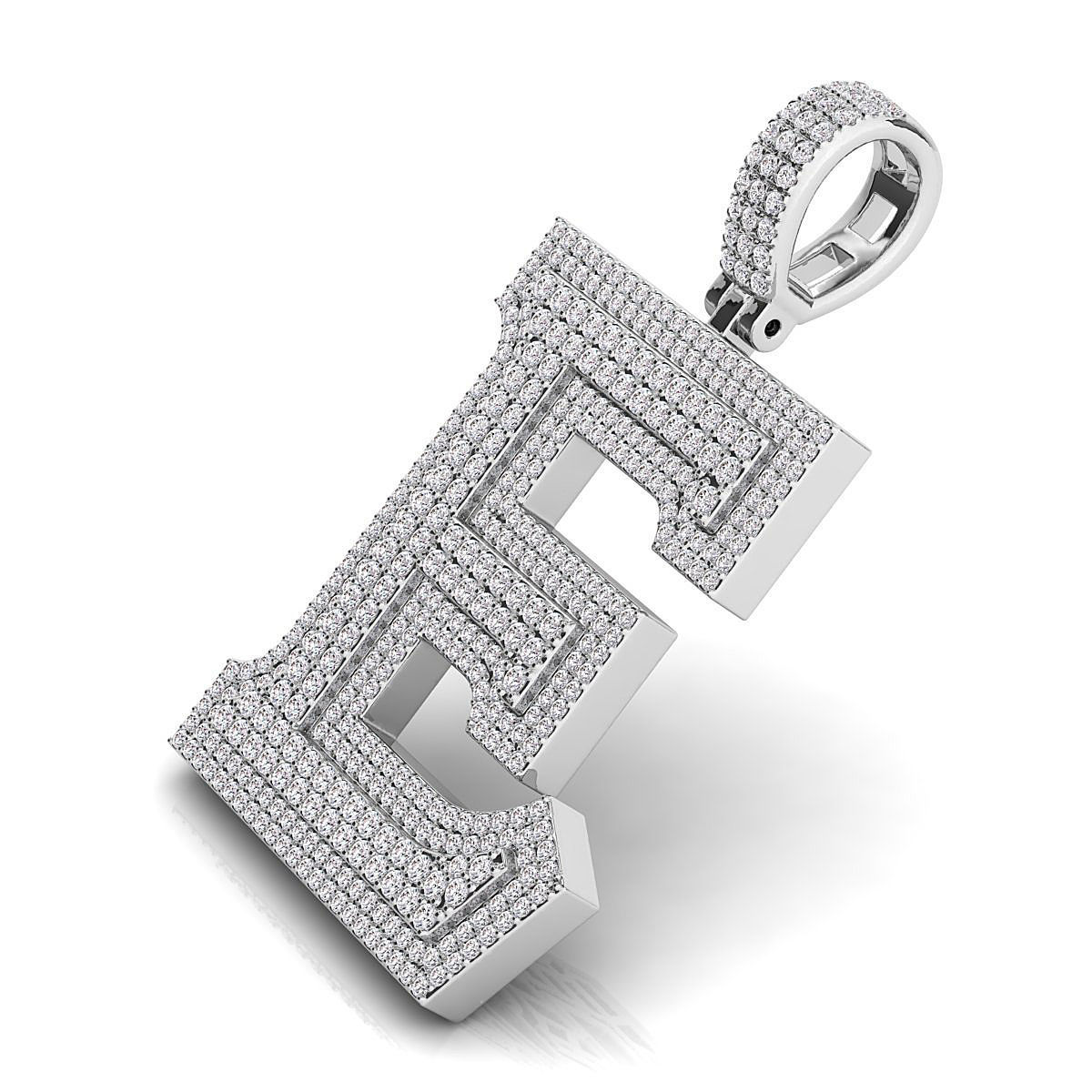 Alphabet Latter E Diamond Pendent 3D print model_7
