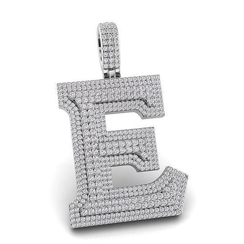 Alphabet Latter E Diamond Pendent 3D print model