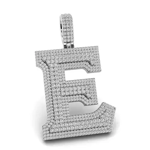 Alphabet Latter E Diamond Pendent 3D print model