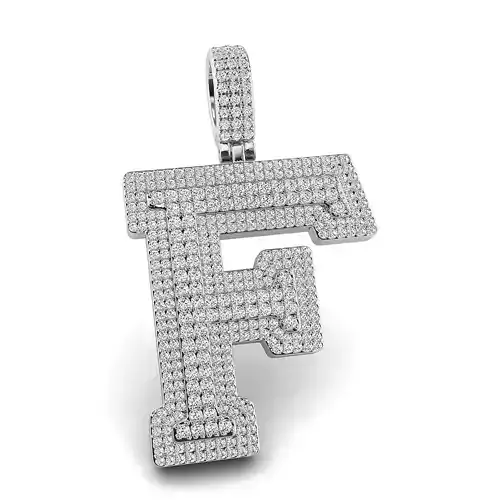Alphabet Latter F Diamond Pendent 3D print model
