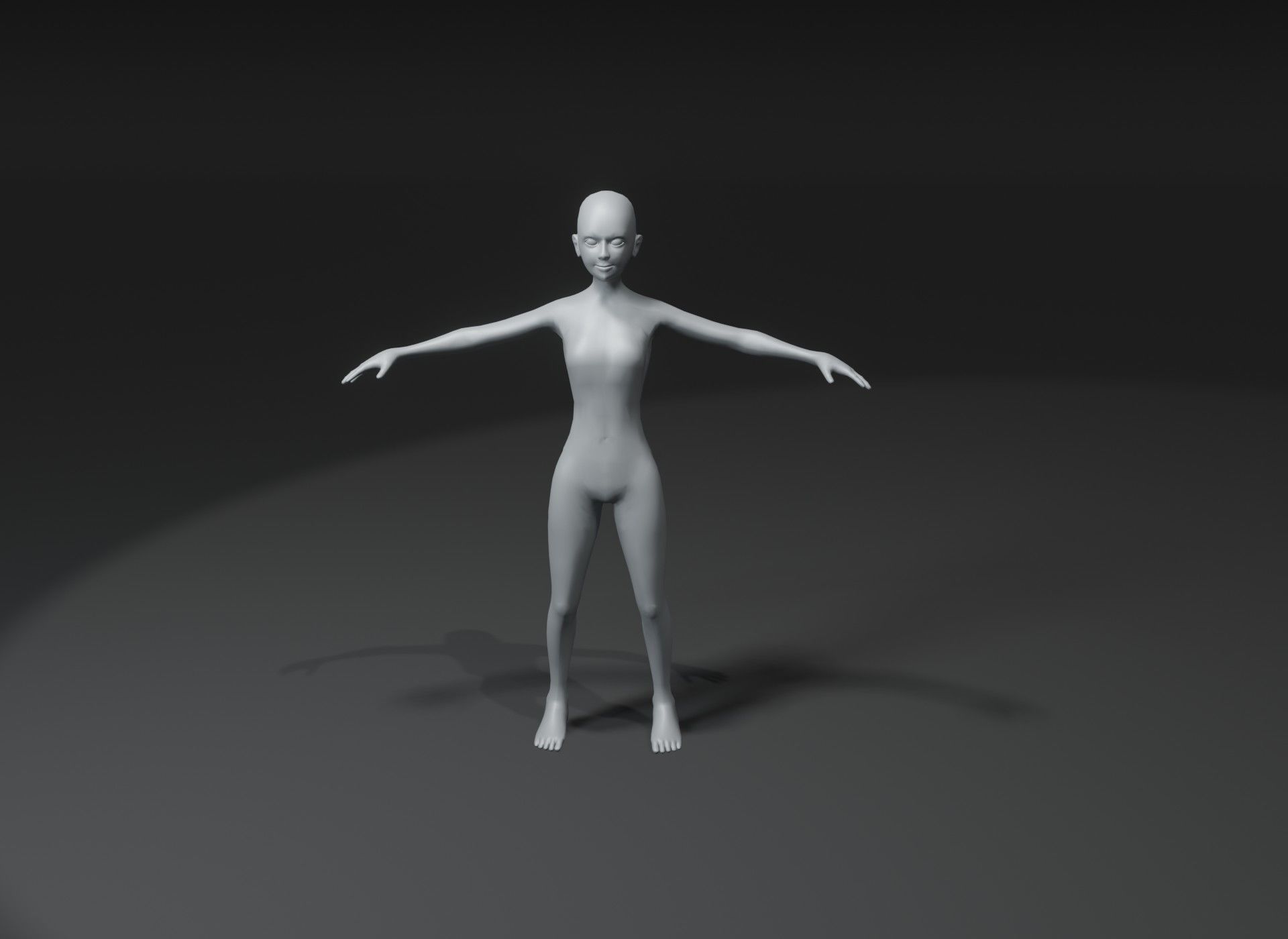 Girl Kid Body Base Mesh 3D Model 10k Polygons Low-poly 3D model_7