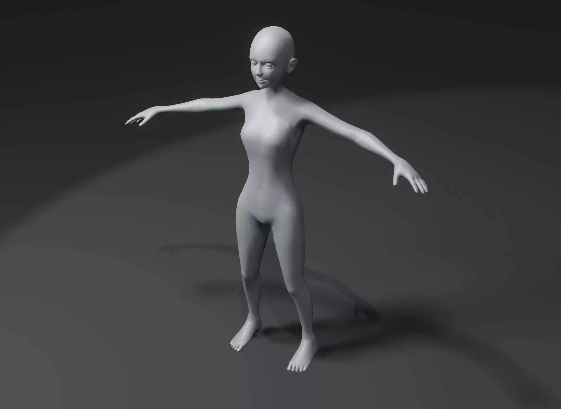 Girl Kid Body Base Mesh 3D Model 10k Polygons Low-poly 3D model_0