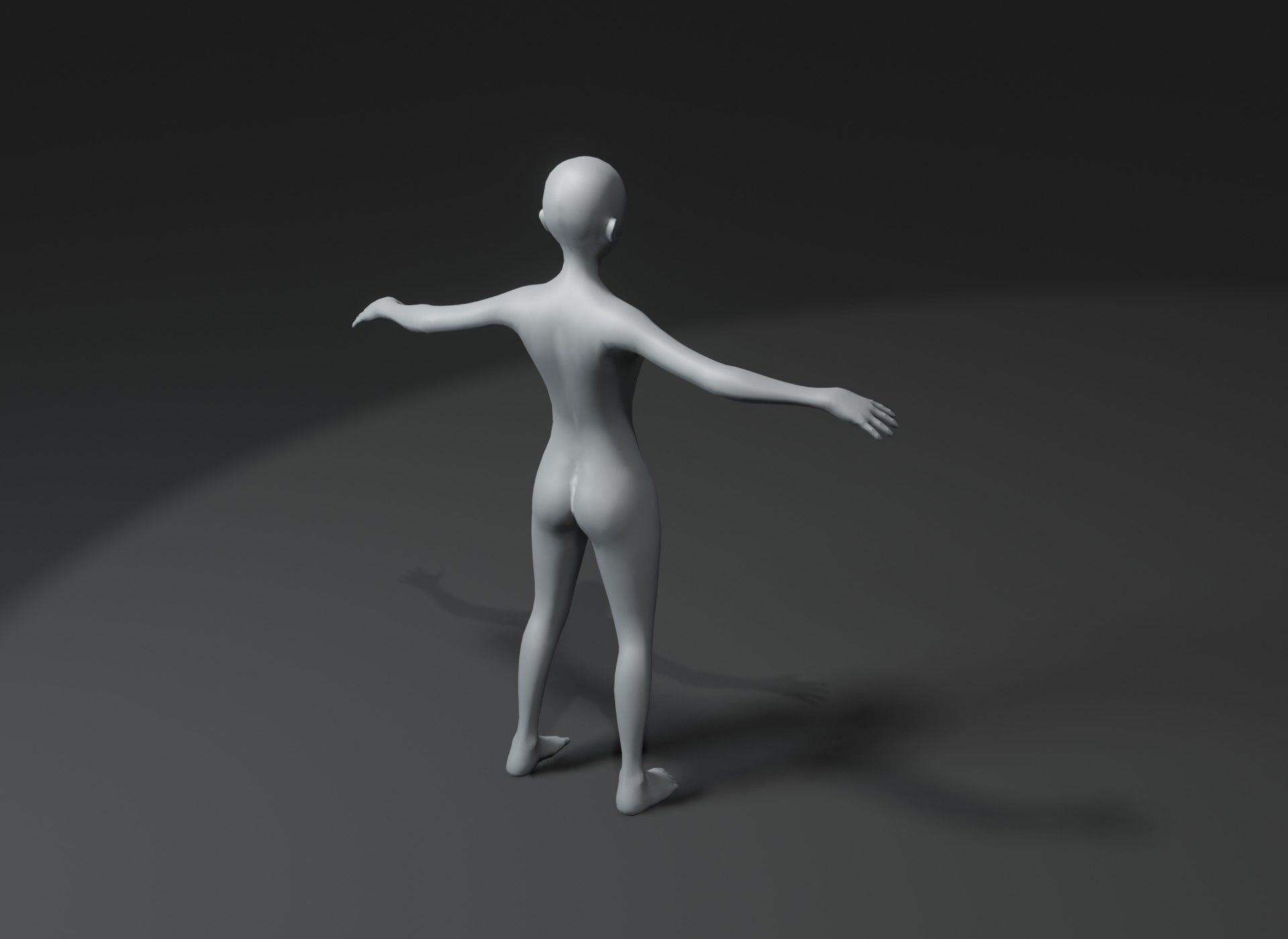 Girl Kid Body Base Mesh 3D Model 10k Polygons Low-poly 3D model_20