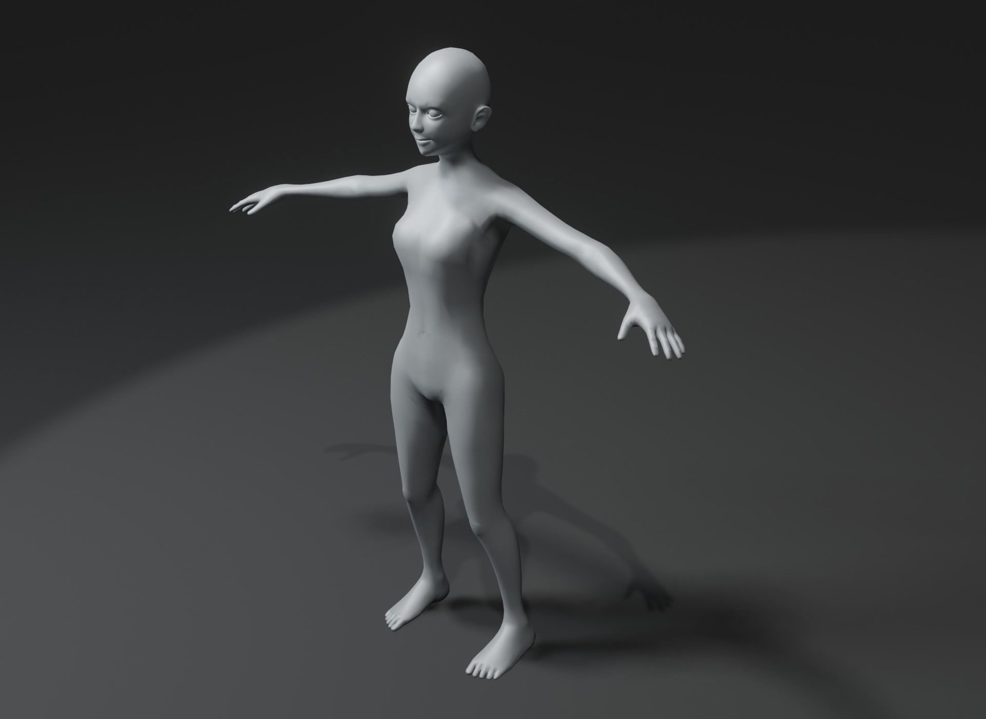 Girl Kid Body Base Mesh 3D Model 10k Polygons Low-poly 3D model_11