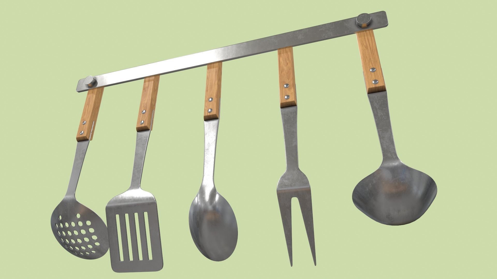 Kitchen Utensils Low-poly 3D model_6