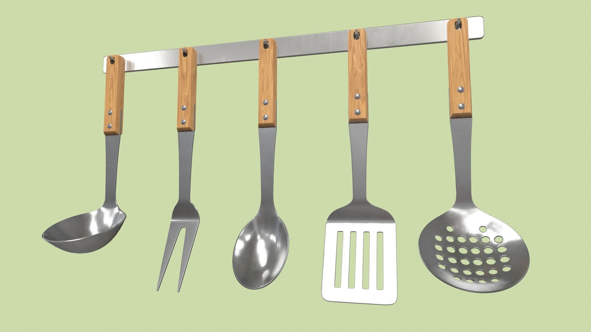 Kitchen Utensils Low-poly 3D model_4