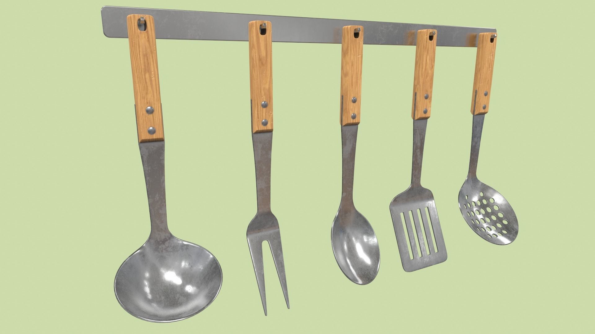 Kitchen Utensils Low-poly 3D model_3