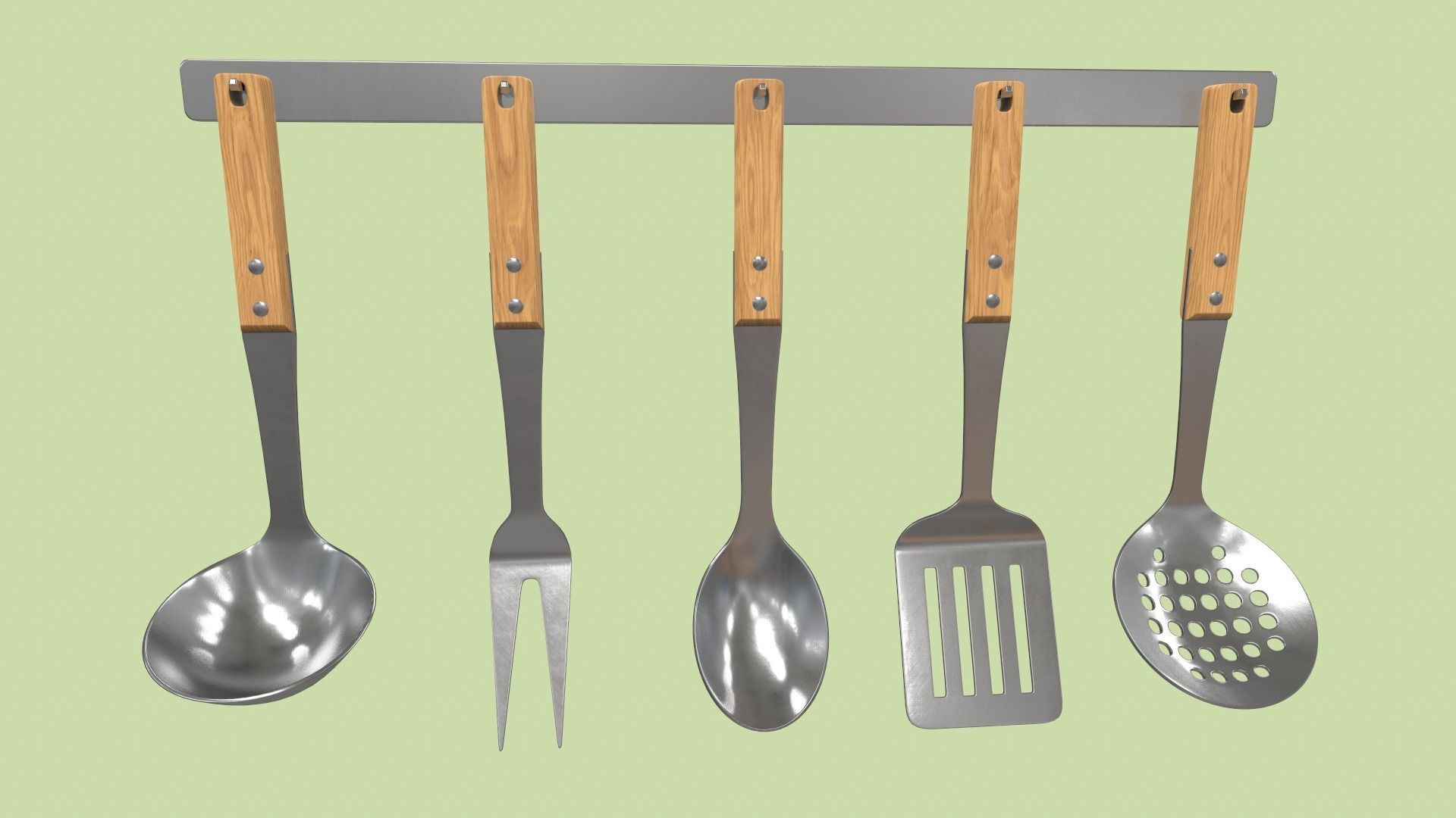 Kitchen Utensils Low-poly 3D model_2