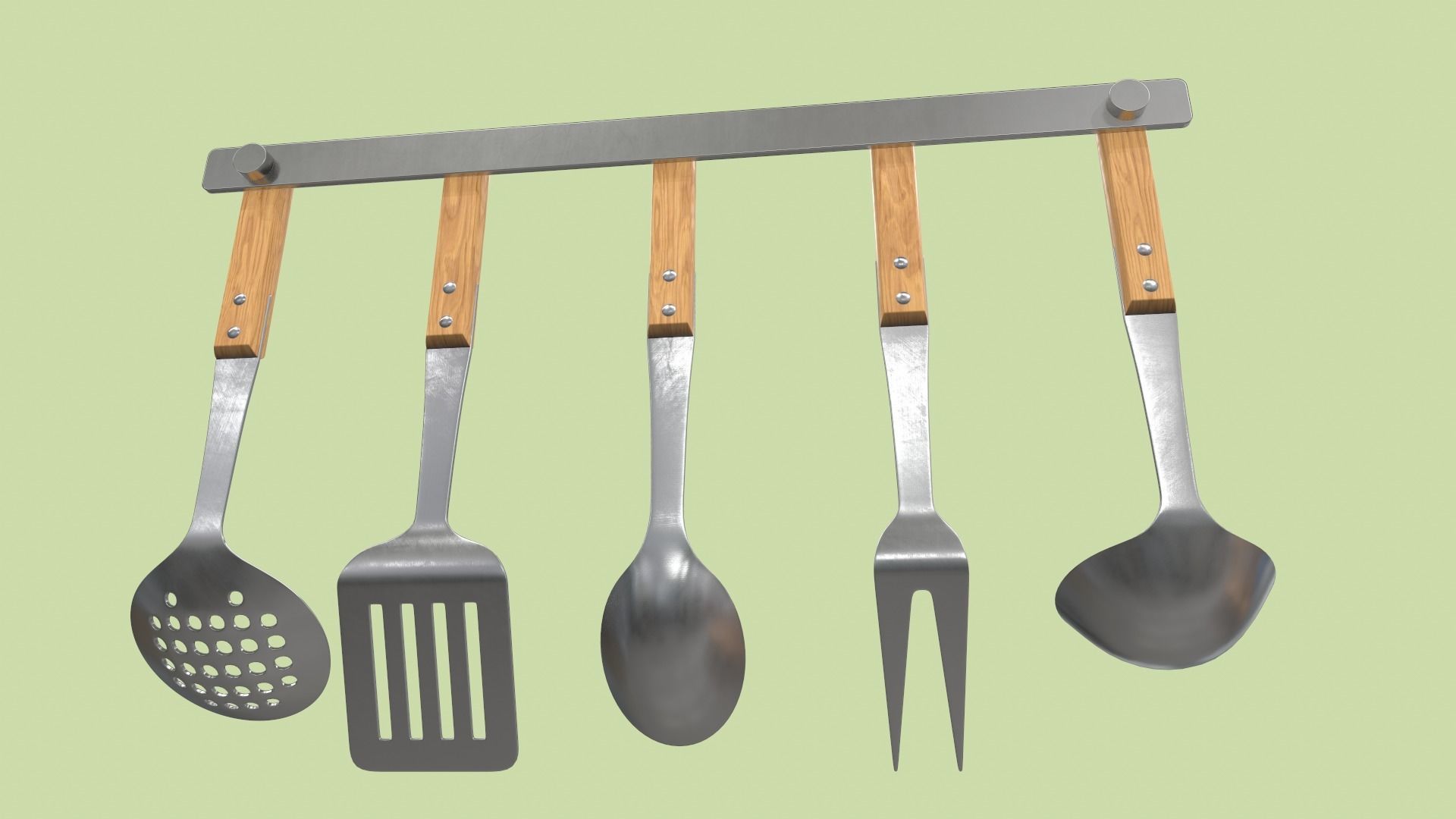 Kitchen Utensils Low-poly 3D model_7