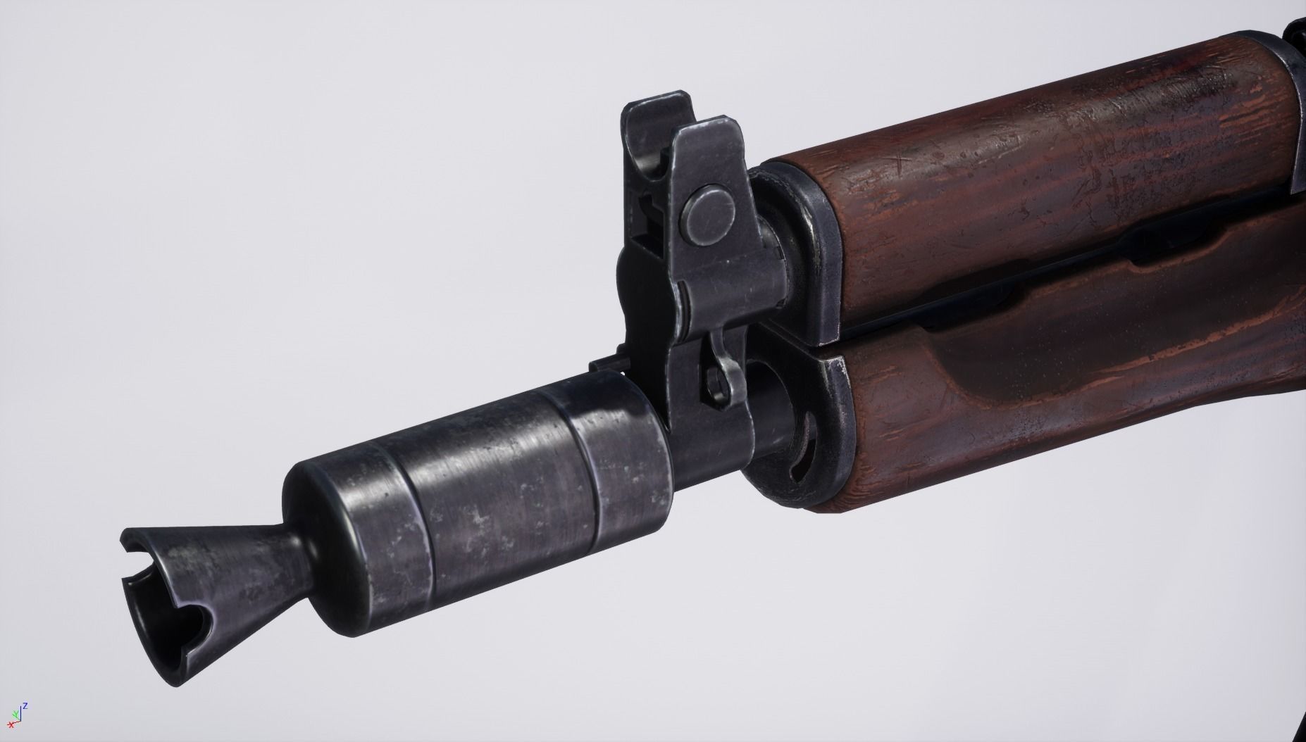 AKS74Y ak - rifle for gta san andreas Low-poly 3D model_10