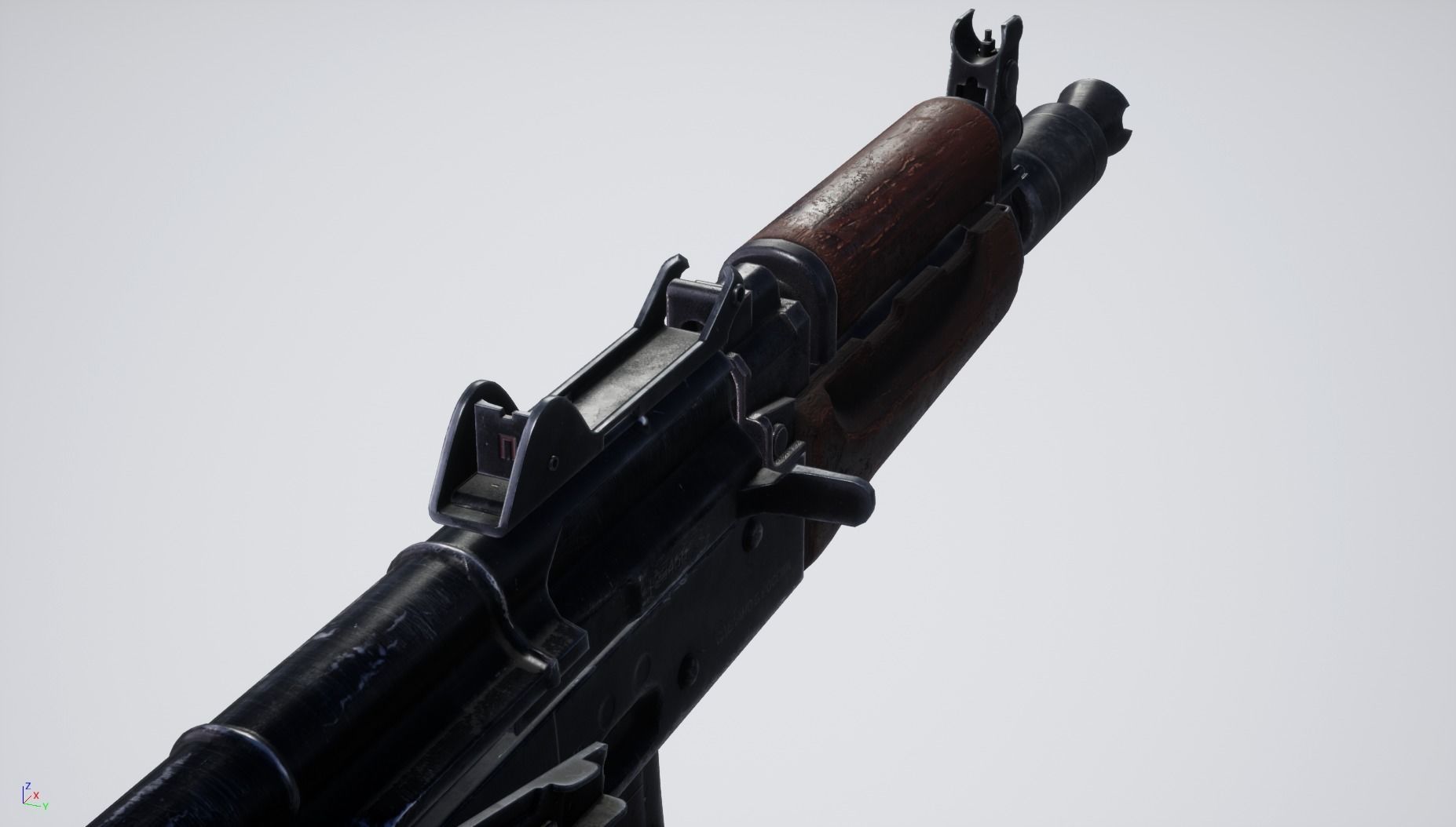 AKS74Y ak - rifle for gta san andreas Low-poly 3D model_8