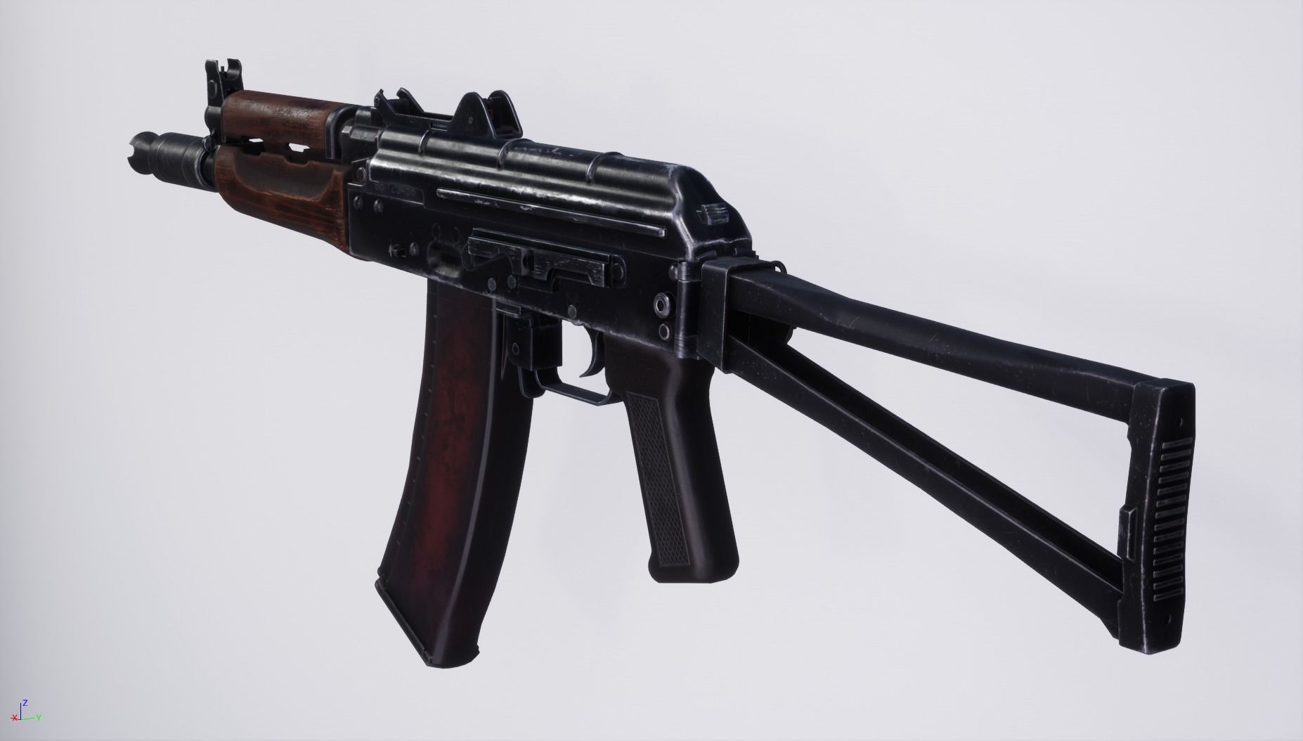 AKS74Y ak - rifle for gta san andreas Low-poly 3D model_5