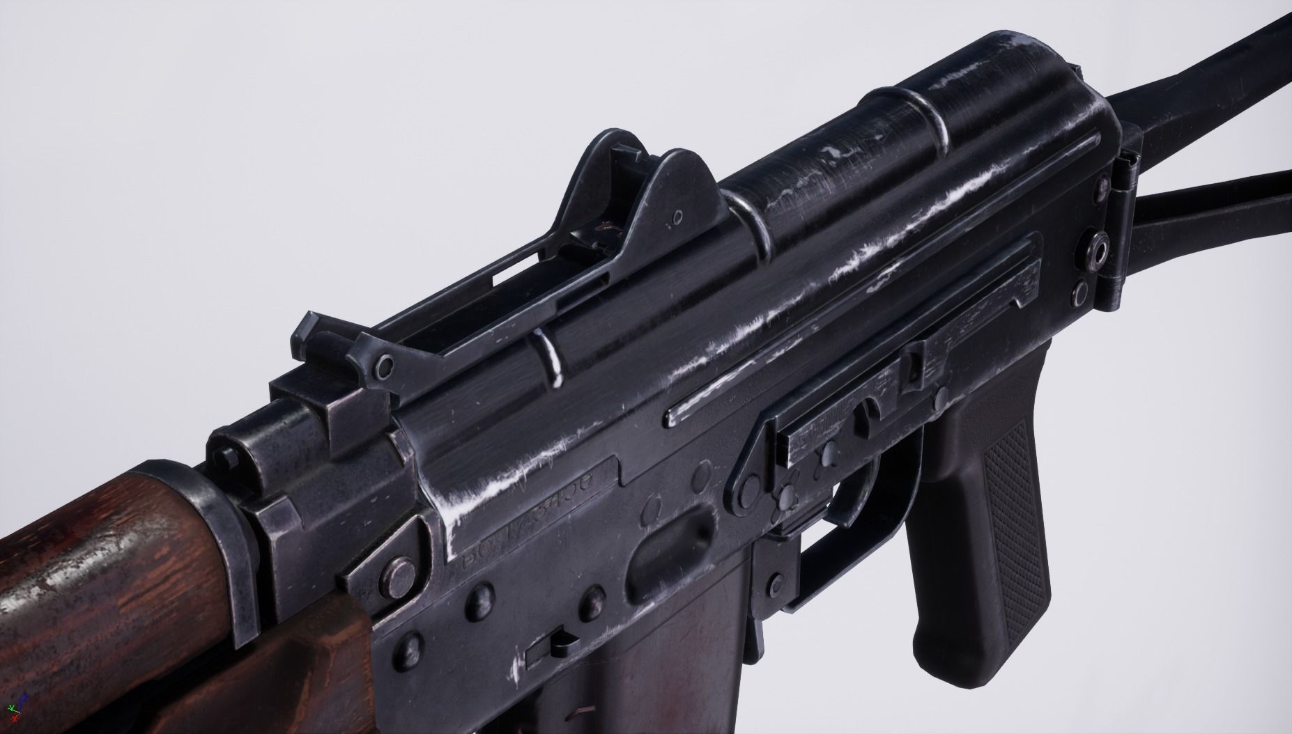 AKS74Y ak - rifle for gta san andreas Low-poly 3D model_7