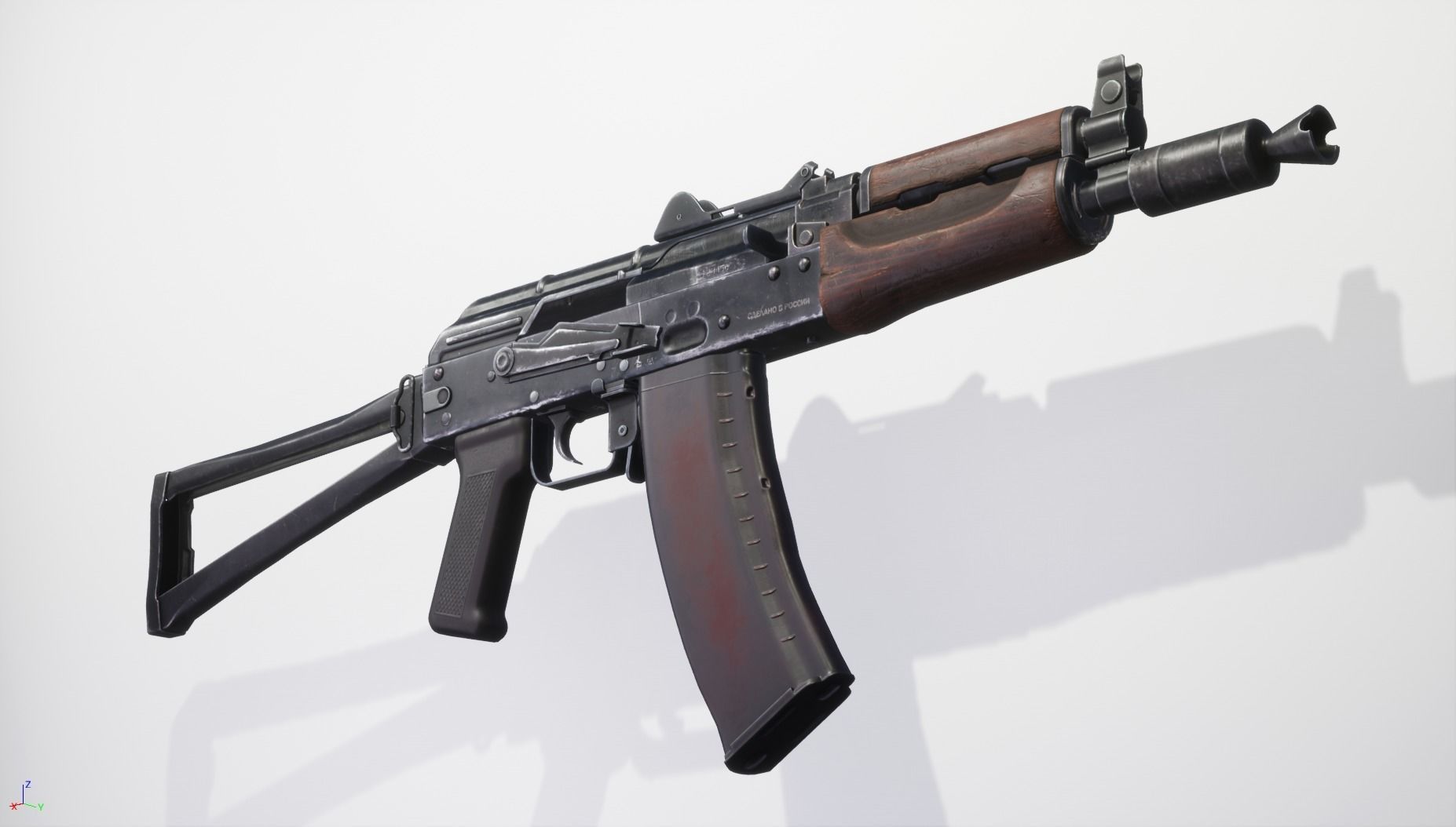 AKS74Y ak - rifle for gta san andreas Low-poly 3D model_3