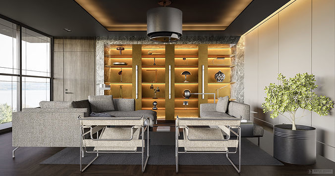 Modern living - D2 3D model 2