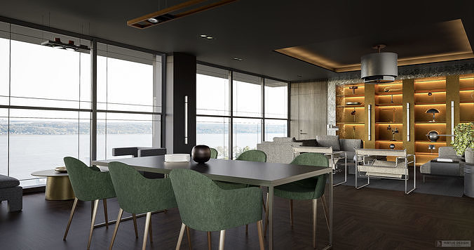Modern living - D2 3D model 6
