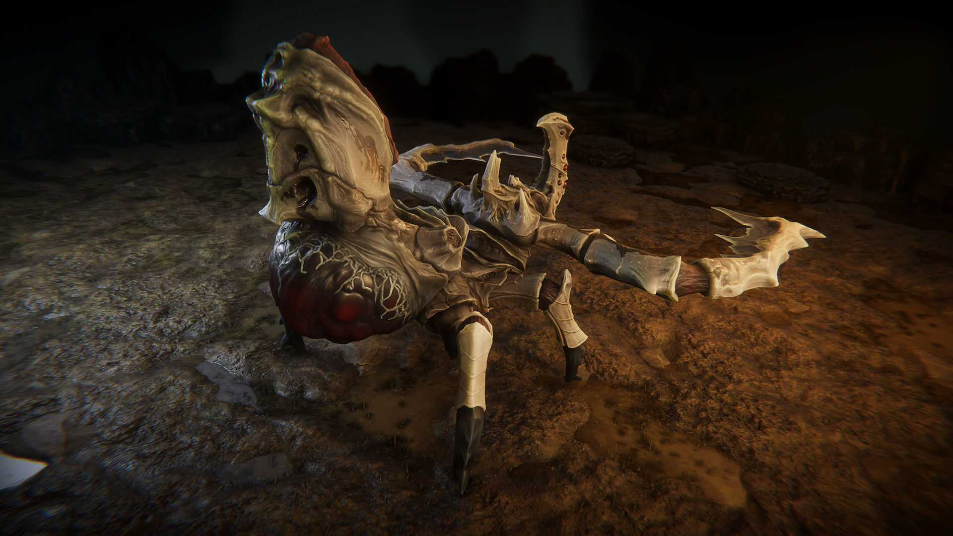 Insect beast Low-poly 3D model_4