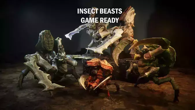 Insect beast Low-poly 3D model