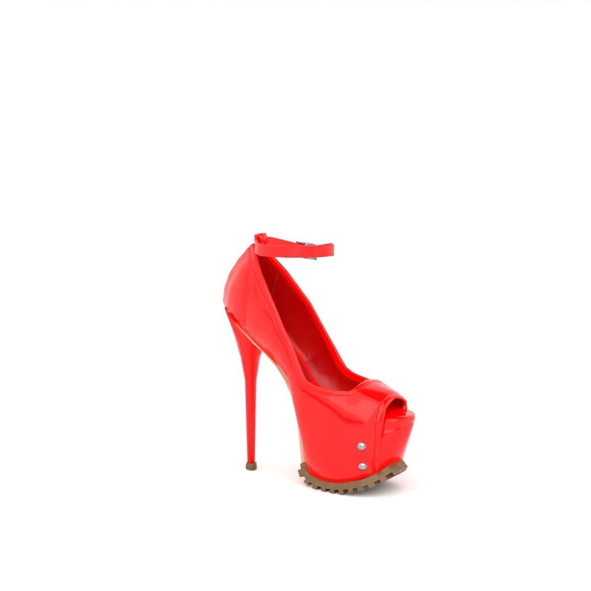 Shoes High Heels 4k Low Poly Low-poly 3D model_5