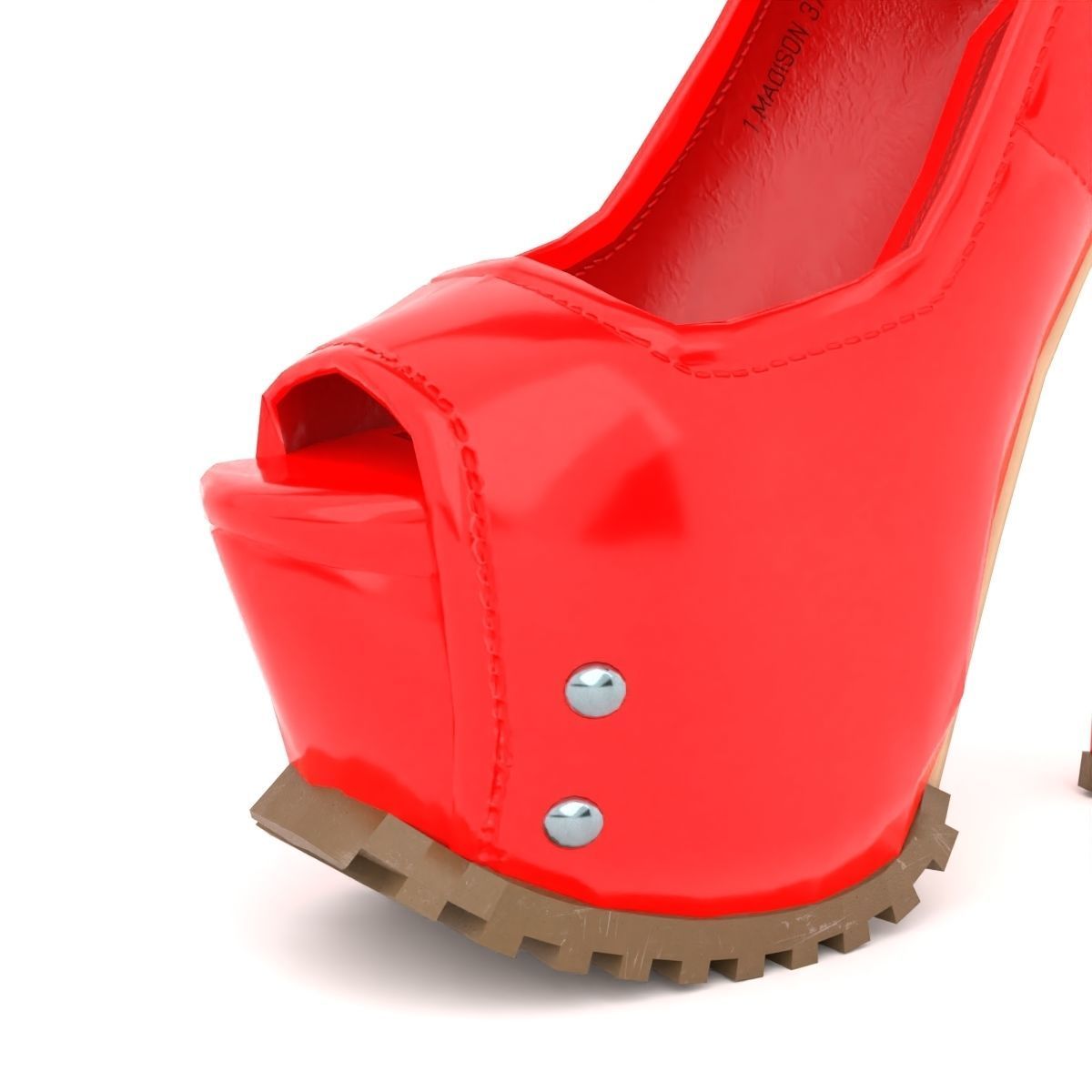 Shoes High Heels 4k Low Poly Low-poly 3D model_7