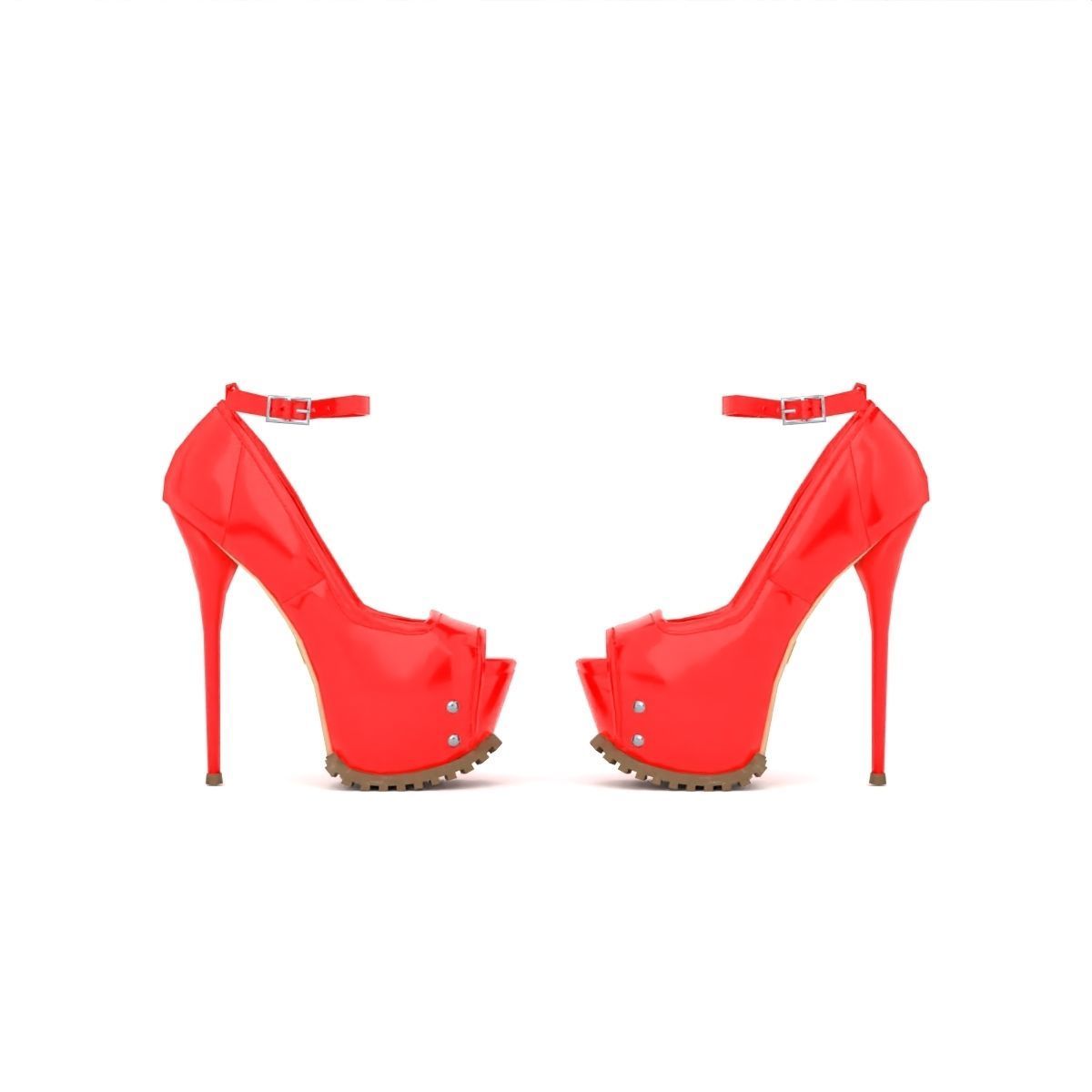 Shoes High Heels 4k Low Poly Low-poly 3D model_2