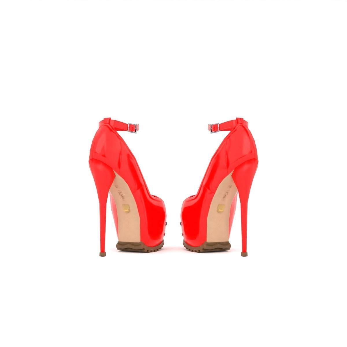 Shoes High Heels 4k Low Poly Low-poly 3D model_3