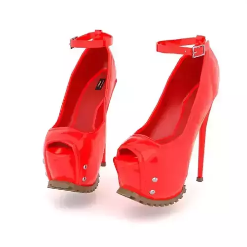 Shoes High Heels 4k Low Poly Low-poly 3D model