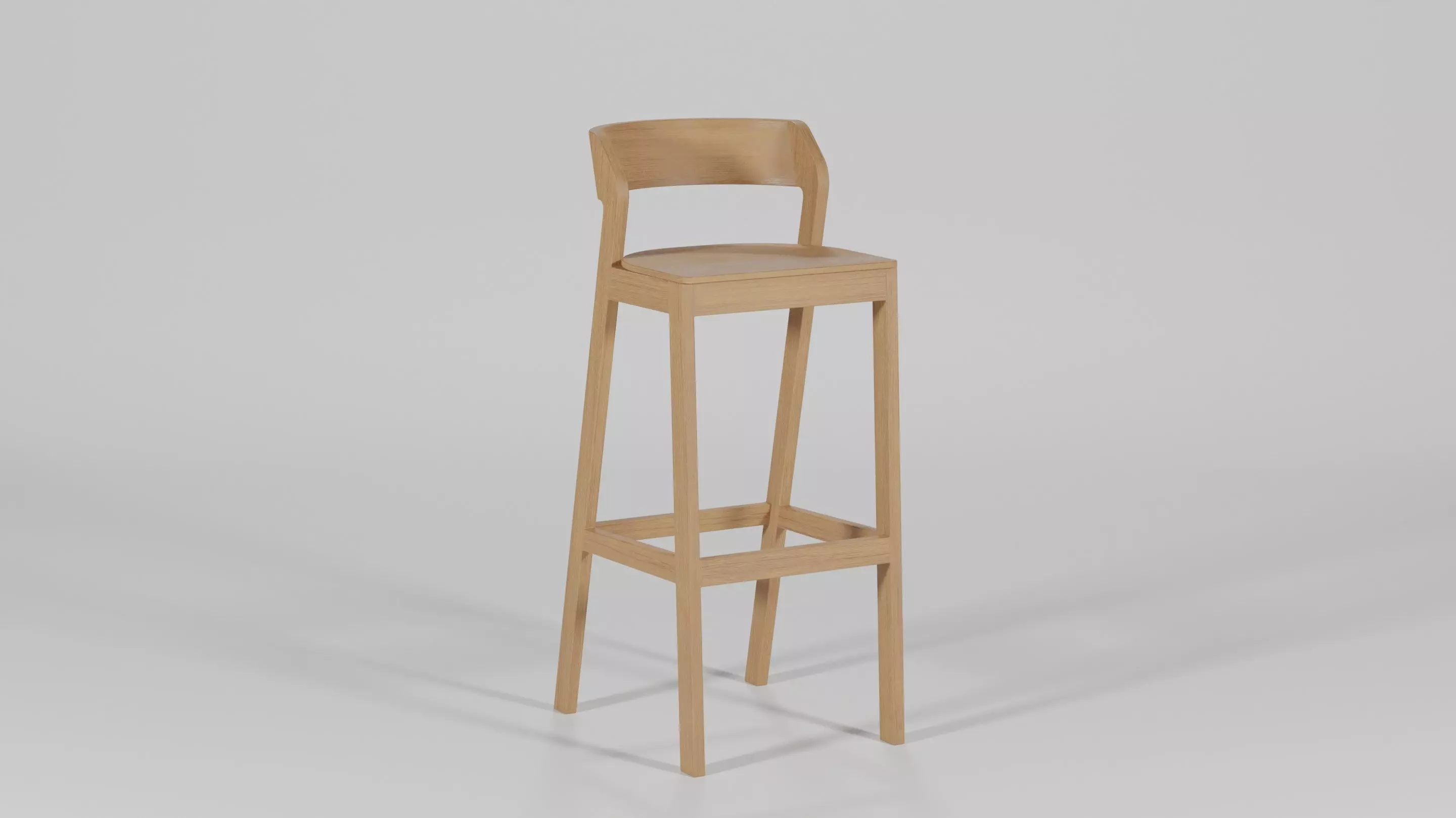 Wooden Bar Stool 36x44x90 Low-poly 3D model