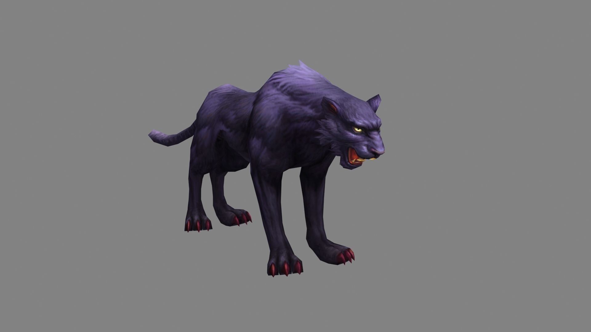 Cartoon black panther Low-poly 3D model_2